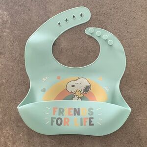 Snoopy Silicone Bib - Green